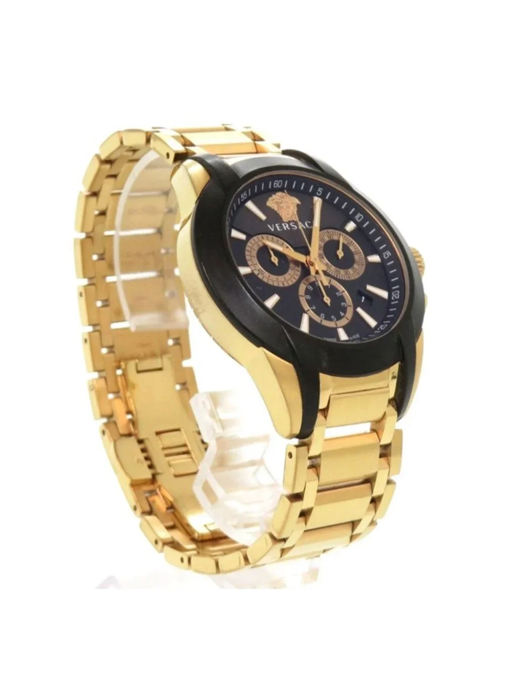 Versace M8c Medusa SS Black Gold Quartz Watch Dial